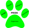 Green Paw Print Clip Art