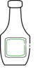 B&w Ketchup Bottle Clip Art