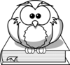 Owl On Book Outline Clip Art
