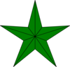Green Lined Star Clip Art