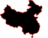 Red Outline Of China - Wider Line Clip Art