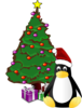 Christmas Tree And Penguin Clip Art