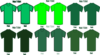 Six Green T Shirts Clip Art