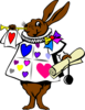 Heart Bunny With Trumpet Clip Art