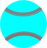 Teal Baseball, Red Lacing Clip Art