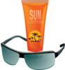 Sunglasses With Sun Tan Lotion Clip Art