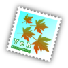 Postage Stamp With Leaves Clip Art