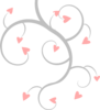 Pink And Grey Heart Scroll Clip Art