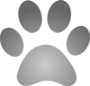 Grey Paw Print With Gradient Clip Art