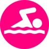 Pink Swimmer Clip Art