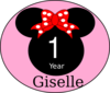 Pink Bow Giselle First Year Clip Art