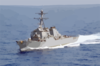 The Guided Missile Destroyer Uss The Sullivans, Part Of The Kennedy Battlegroup, Transits The Mediterranean Sea. Clip Art