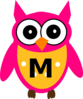 Owl Letter M Pink And Yellow Clip Art