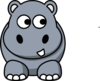 Hippo Looking Right Clip Art