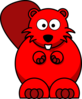Red Beaver Cartoon Clip Art
