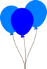 3 Blue Balloons Clip Art