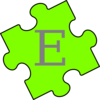 Puzzle Piece Green E Clip Art