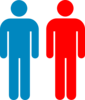 Blue And Red Person Symbol Clip Art