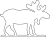 Moose White Outline Clip Art