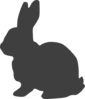 Dark Grey Bunny Facing Left Clip Art