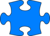Blue Jigsaw Puzzle Piece Large Clip Art
