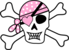 Pastel Pink Pirate Cross Bones Clip Art