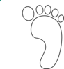 Right Footprint Bw Clip Art