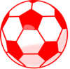 Soccerball Red  Clip Art