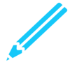 Pencil White Blue Clip Art