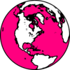 Pink And White Globe Clip Art