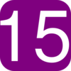 Purple, Rounded, Square With Number 15 Clip Art