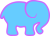 Purple & Blue Elephant Clip Art