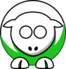 Sheep - White On Green No Eyeballs Only Sockets Clip Art