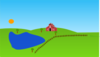 Farm With Lake Clip Art