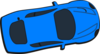 Blue Car - Top View - 10 Clip Art