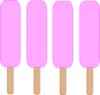 4 Pink Single Popsicle Clip Art