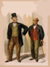 [two Well Dressed Men With Canes, Standing On Sidewalk Outside Saloon] Clip Art