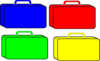 Colorful Suitcases Clip Art