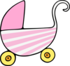 Baby Pink Carriage Clip Art