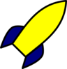 Rocket Blue Yellow Clip Art