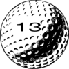 Golf Ball Number 13 Clip Art