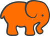 Orange Gray Elephant Clip Art