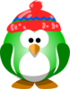 Green Penguin With Hat Clip Art