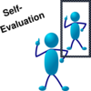 Blue Stick Man Self Evaluation Clip Art