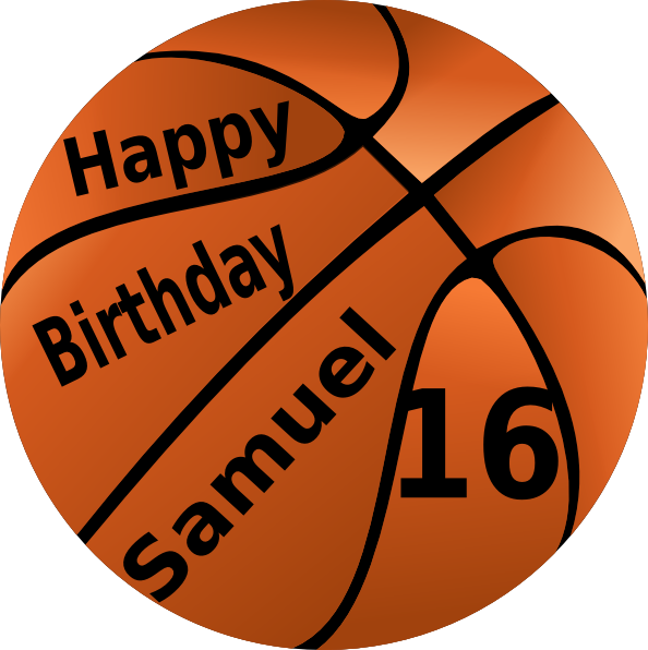 Happy Birthday Basketball Clip Art at Clker.com - vector clip art online,  royalty free & public domain