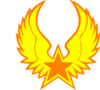 Gold Winged Star Clip Art