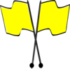 Crossed Yellow Flags Clip Art