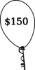 $150 Clear Balloon Clip Art