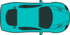 Aqua Car - Top View Clip Art