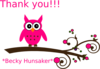 Pink Owl On Branch Clip Art